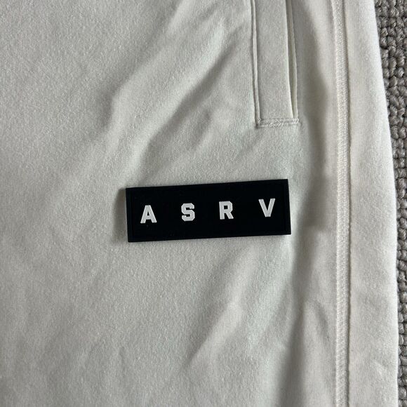 ASRV Joggers Mens Medium Cream Sweatpants DSG 0956 Micro Terry Gym Tech - Picture 2 of 13